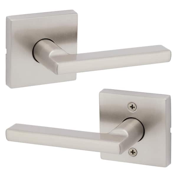 Kwikset SmartCode 270 Touchpad Electronic Deadbolt with Halifax Square Satin Nickel Hall/Closet Door Handle Combo Pack