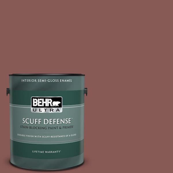 BEHR ULTRA 1 gal. #PPU1-09 Red Willow Extra Durable Semi-Gloss Enamel Interior Paint & Primer