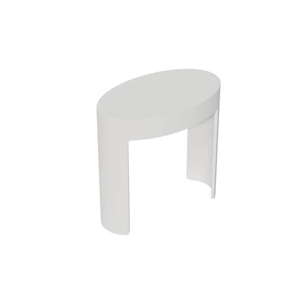 17 in. Stone Resin Solid Surface Shower Stool in White