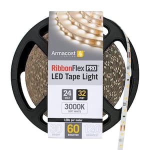 RibbonFlex 32.8 ft. (10M) 24-Volt 60 LEDs/M Soft Bright White (3000K) Pro LED Tape Light