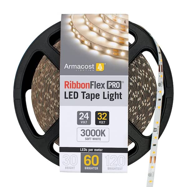 Armacost Lighting RibbonFlex 32.8 ft. (10M) 24-Volt 60 LEDs/M Soft Bright White (3000K) Pro LED Tape Light