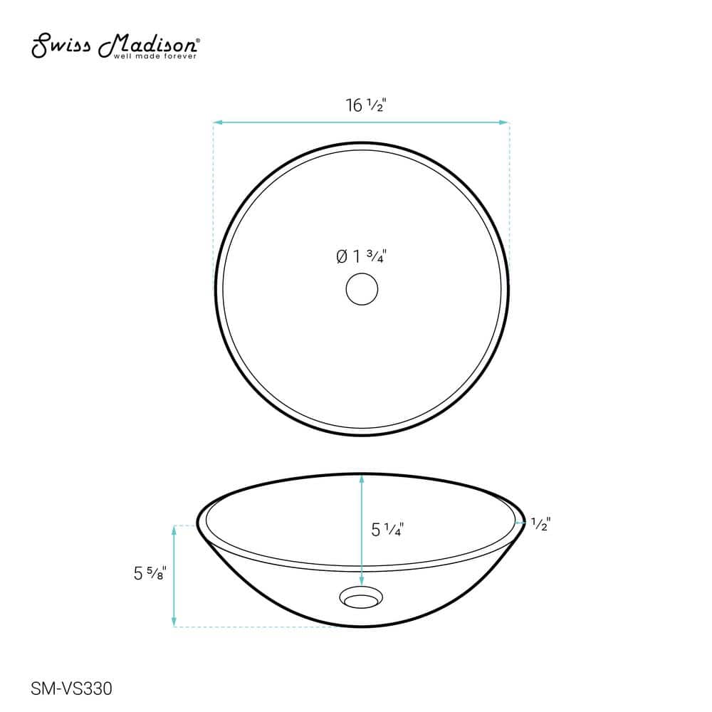 Virage 16" Clear Glass Round Vessel Sink