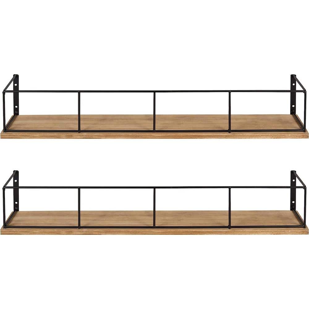 24 in. W x 4 in. H x 4 in. D  Rustic Brown and Black Over The Toilet Storag