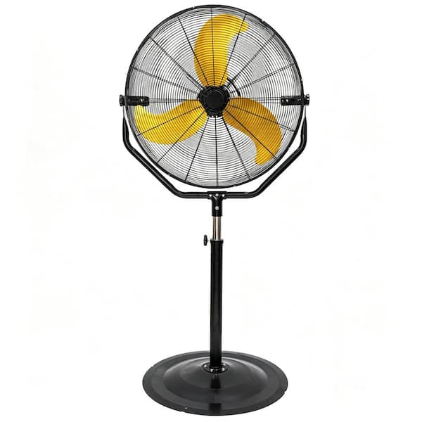 30 in. Tilting Pedestal Fan in Black, 3-Speed 7600 CFM High Velocity Tilted Pedestal Fan for Commercial Industrial