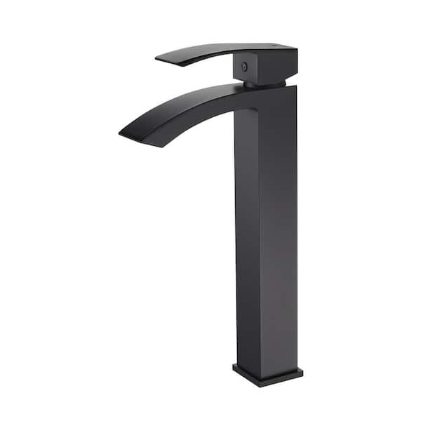Marella 12 in. Single Hole Vessel Sink Bathroom Faucet, Matte Black