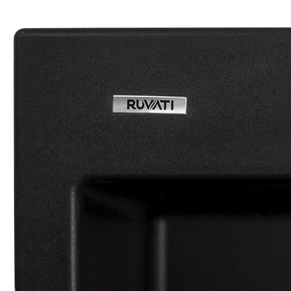 Midnight Black Granite Composite Drop-in Kitchen Sink