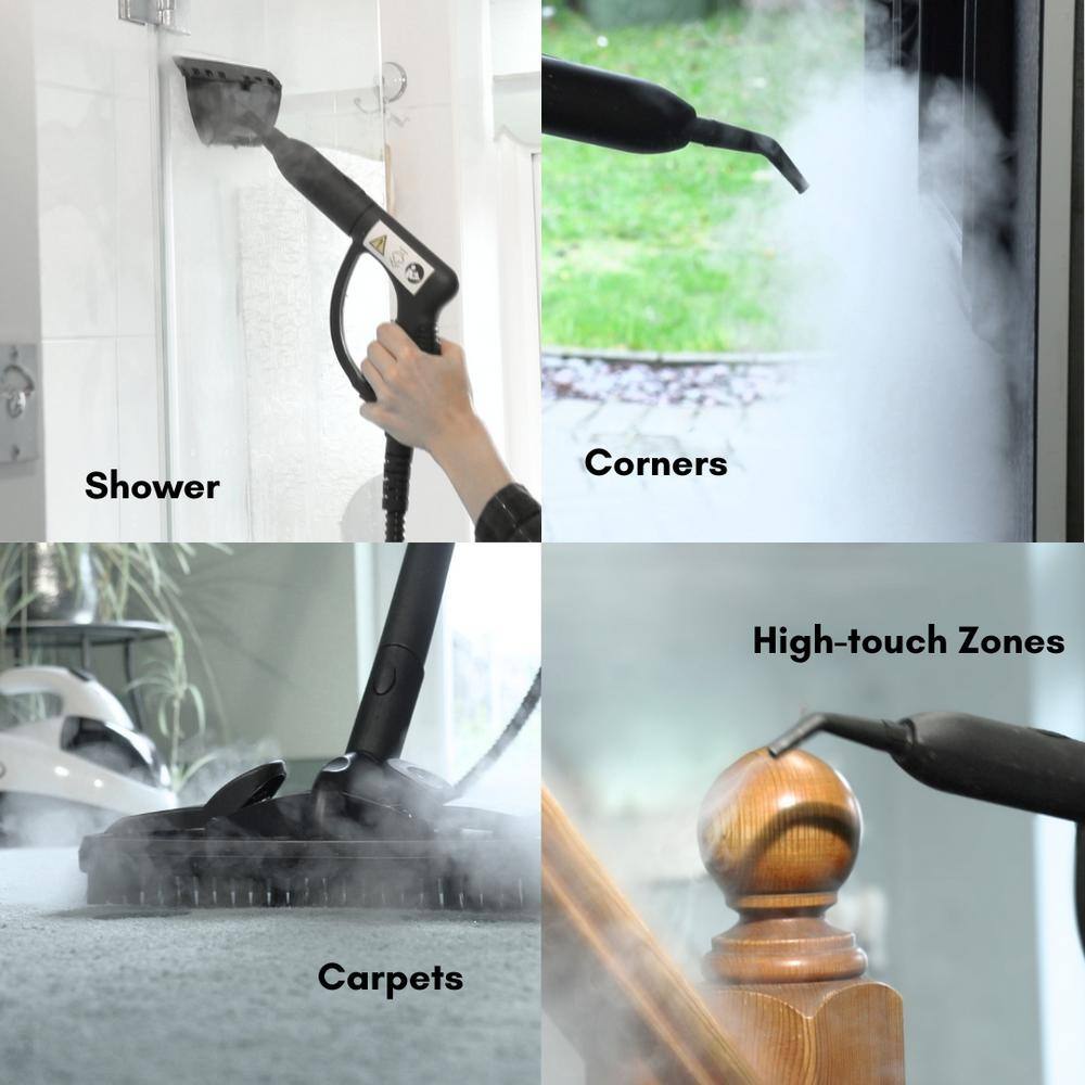 1800W White Multi-Purpose Steam Cleaner with Attachments