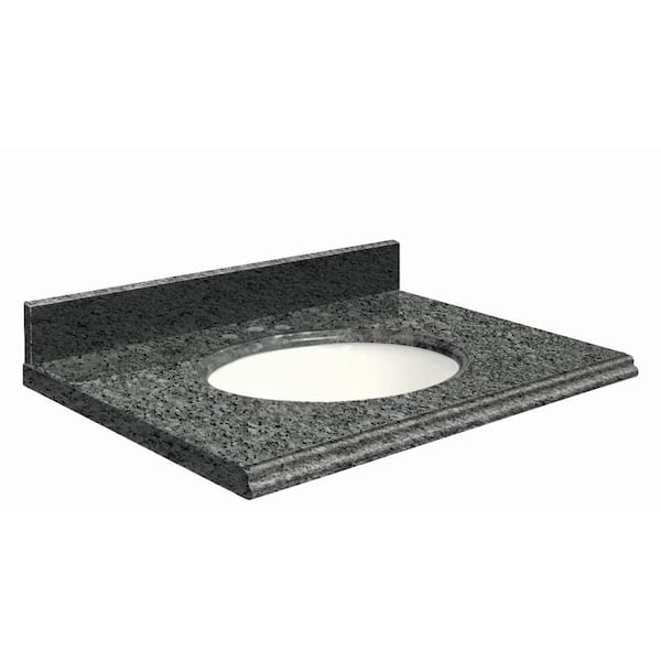 Transolid 49 in. W x 22 in. D Granite Vanity Top in Blue Pearl with White Basin