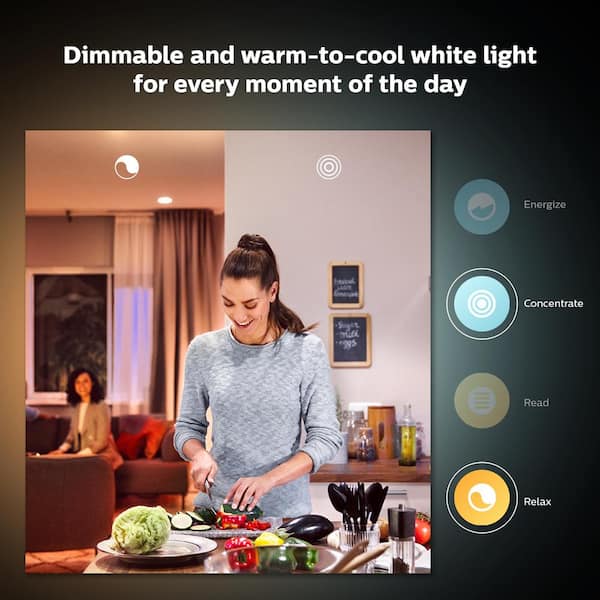 Philips White Ambiance A19 LED 60-Watt Dimmable Smart Wireless Light Bulb with Bluetooth 548495 - The Home Depot