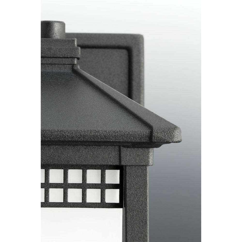 Black Aluminum 16" Outdoor Wall Lantern with Etched Glass Shade