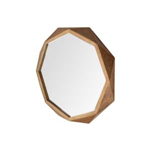 Medium Irregular Brown Contemporary Mirror (32.0 in. H x 32.0 in. W)