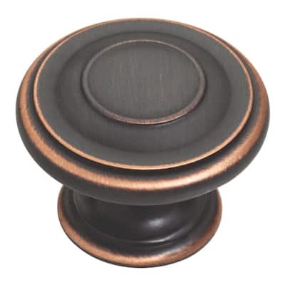 Harmon 1-3/8 in. (35 mm) Bronze with Copper Highlights Round Cabinet Knob (10-Pack)