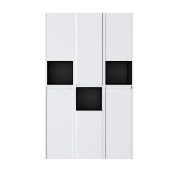 35.43 in. W x 9.81 in. D x 59 in. H Bathroom Storage Wall Cabinet in White