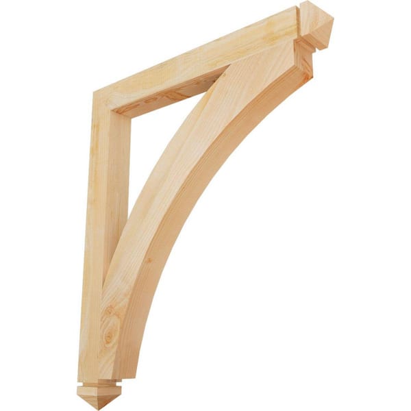 Ekena Millwork 4 in. x 44 in. x 38 in. Douglas Fir Thorton Arts and Crafts Rough Sawn Bracket