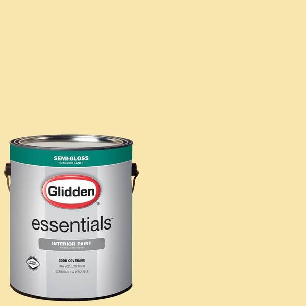 Glidden Essentials 1 gal. #HDGY31D Chic Yellow Semi-Gloss Interior Paint