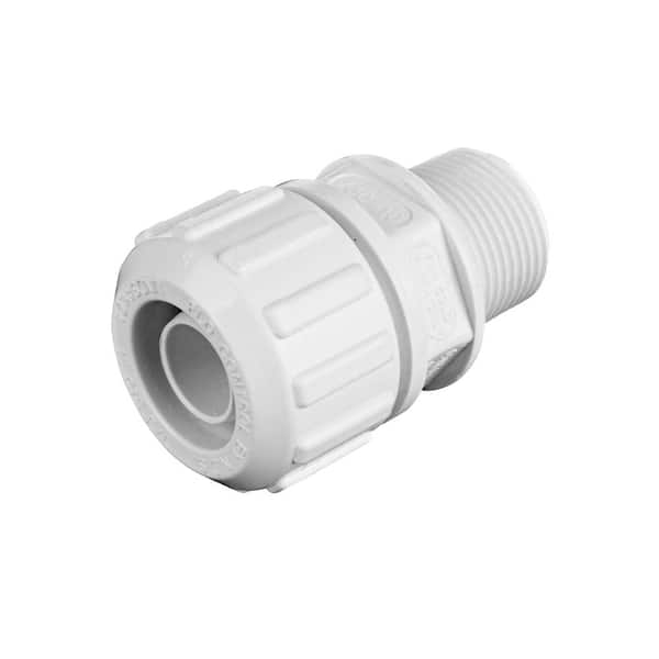 NDS Flo-Lock™ PVC Gripper Adapter, 1 in. SDR-9 CTS X 1 in. MPT, White