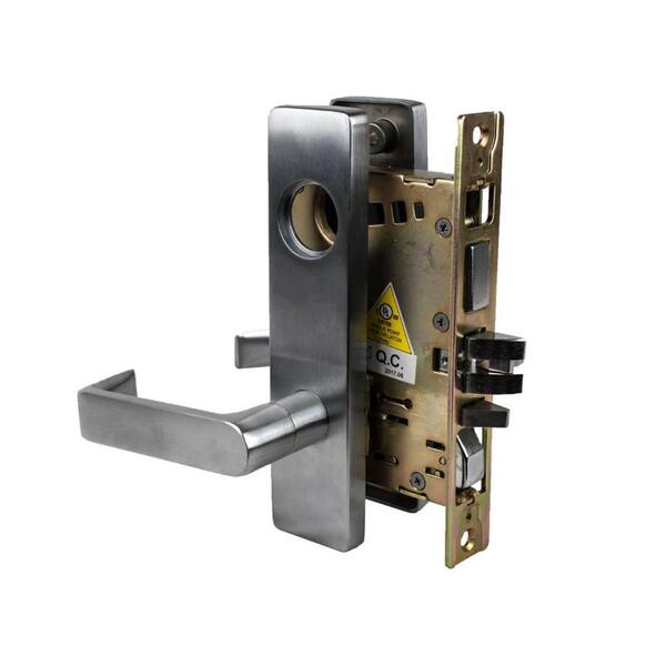 Taco DXML Series Brushed Chrome Grade 1 Passage Mortise Door Handle with Sectional Left-Handed Lever