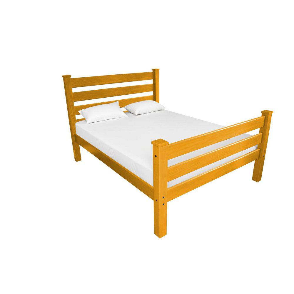 White Wood Frame Queen Panel Bed