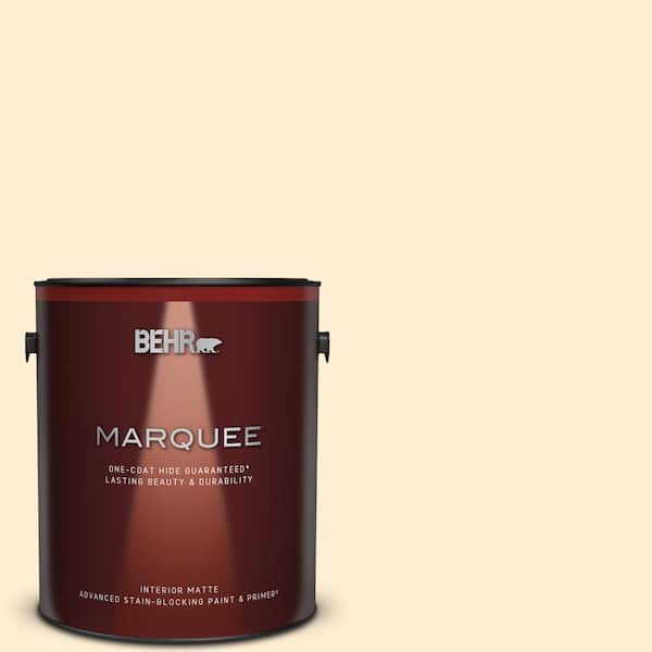 BEHR MARQUEE 1 gal. #M270-1 Pearly White Matte Interior Paint & Primer