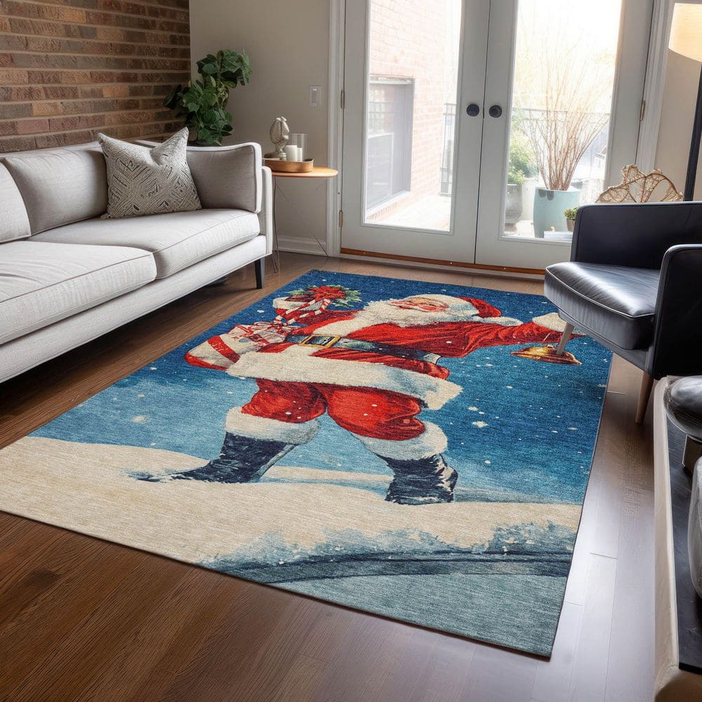 Chantille Machine Washable Indoor/Outdoor Abstract ACN1807 Blue 9 ft. x 12 ft. Area Rug price history on PriceWatchPro