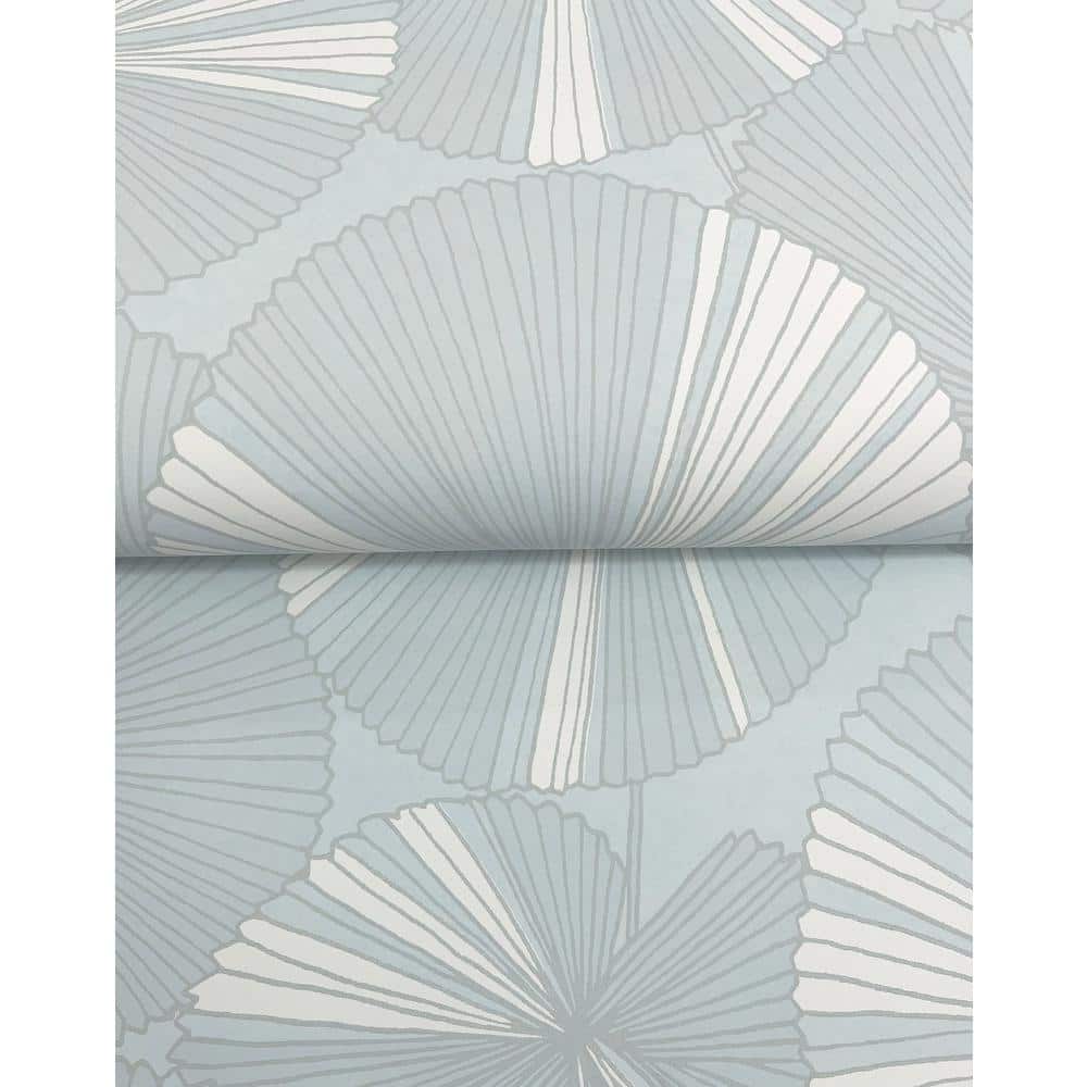 Spa Blue and White Non-pasted Washable Wallpaper