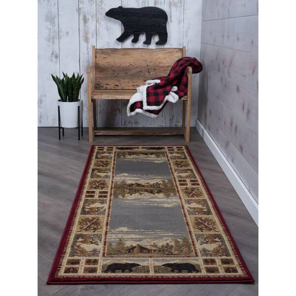 Bear Retreat Rust Rug - 3 x 4