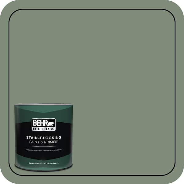 BEHR ULTRA 1 qt. #450F-5 Amazon Moss Semi-Gloss Enamel Exterior Paint & Primer