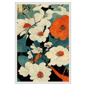 Asian Flowers by Treechild 1-Piece Floater Frame Giclee Abstract Canvas Art Print 23 in. x 16 in .