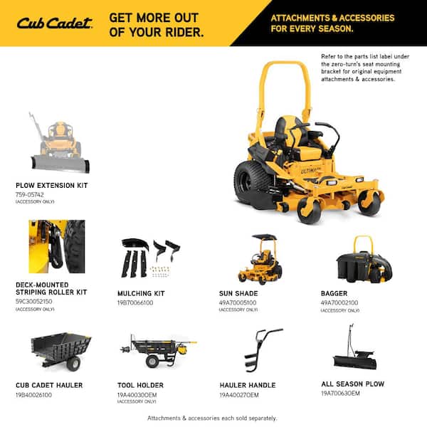 Cub Cadet Ultima ZTX4 60 in. Fabricated Deck 24 HP Kohler Pro 7000 Series V-Twin Engine Zero Turn Mower with Roll Over Protection