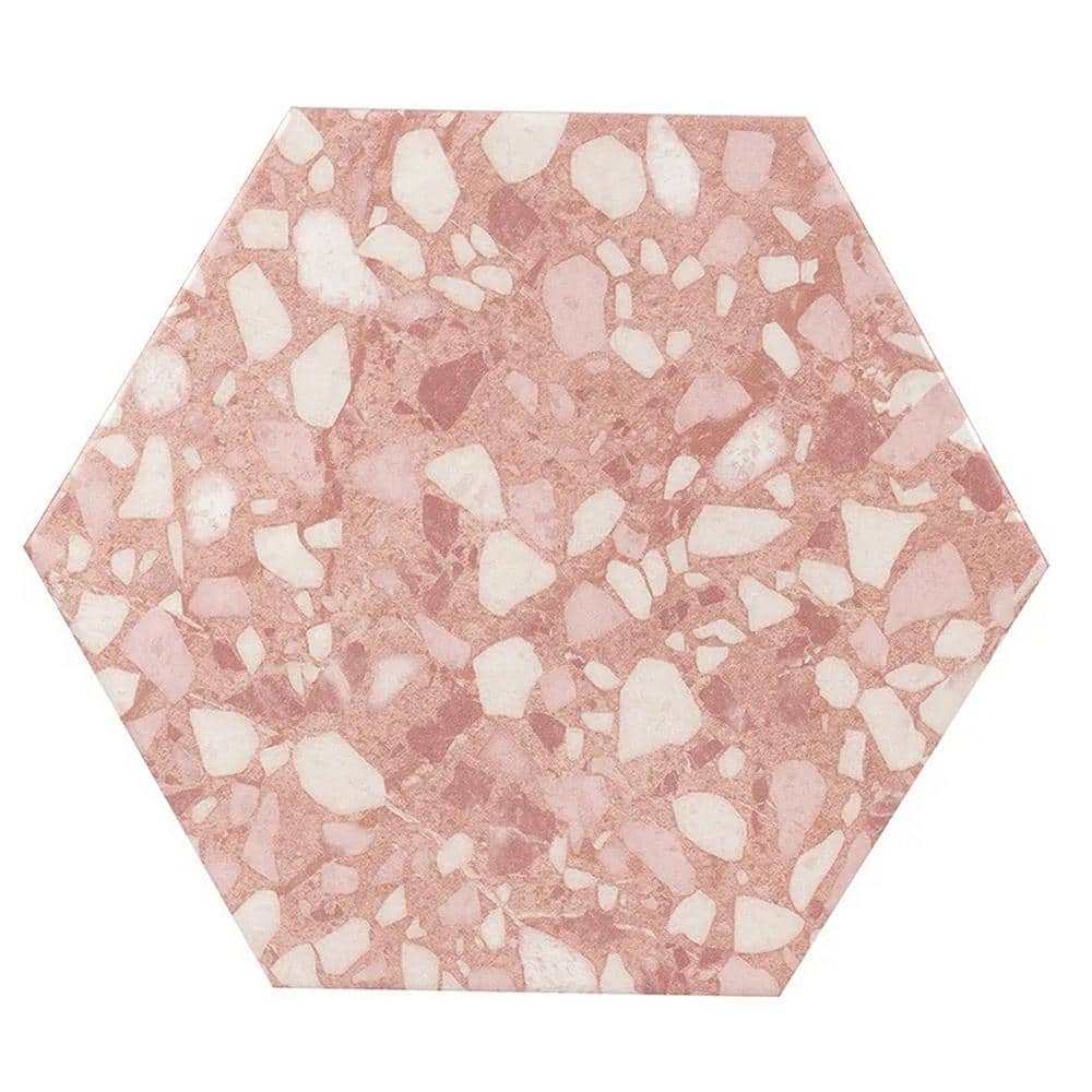 Apollo Tile Zenith 9 in. x 11 in. Matte Blush Pink Porcelain Hexagon ...