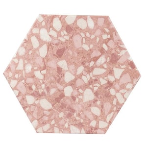 Zenith 9 in. x 11 in. Matte Blush Pink Porcelain Hexagon Wall and Floor Tile (8.07 sq. ft./case)-16 Pack