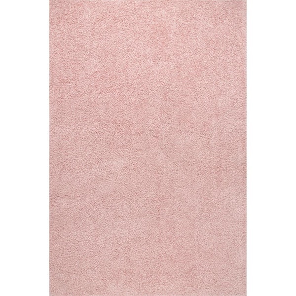 nuLOOM Marlow Soft Shaggy Faux Sheepskin Machine Washable Pink 3 ft. x 5 ft. Indoor Area Rug