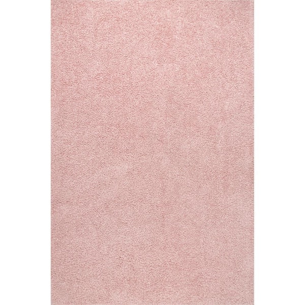 Marlow Soft Shaggy Faux Sheepskin Machine Washable Pink 6 ft. x 9 ft. Indoor Area Rug