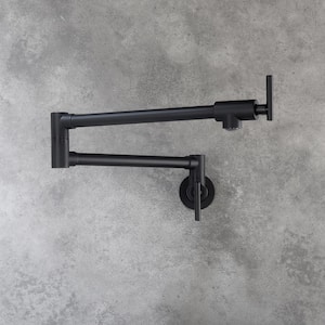 Wall Mounted Pot Filler with Double Handle in Matte Black