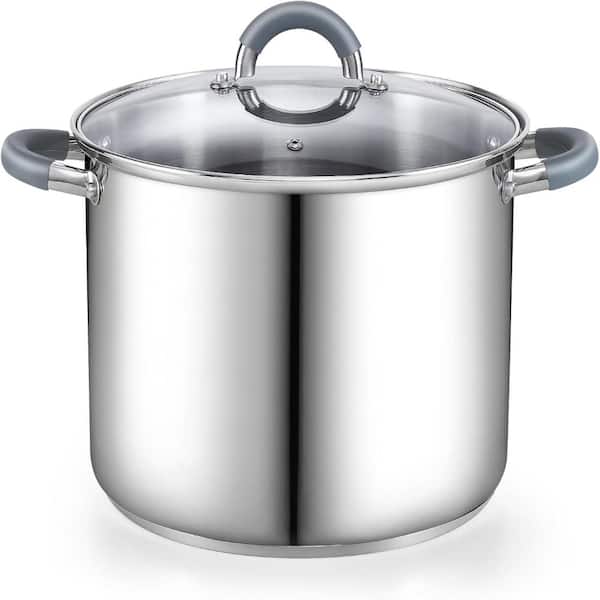 8-Quart Basic Stainless Steel Pasta Cooking Soup Pot Stockpot with Lid