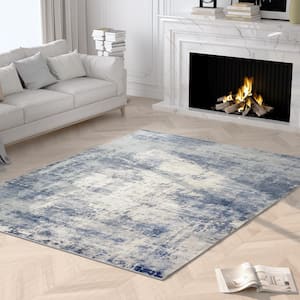 Blue 7 ft. 10 in. x 10 ft. 2 in. Wilton Collection Indoor Modern Abstract Area Rug