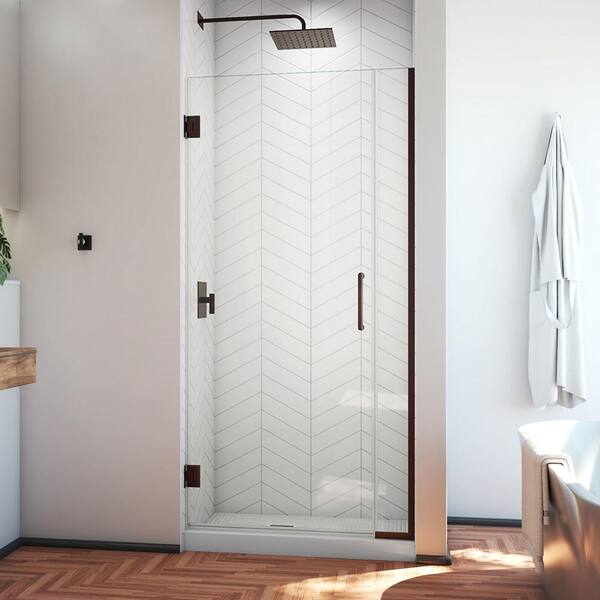 DreamLine Unidoor Plus 30 to 30.5 in. x 72 in. Frameless Hinged Shower Door in Oil Rubbed Bronze
