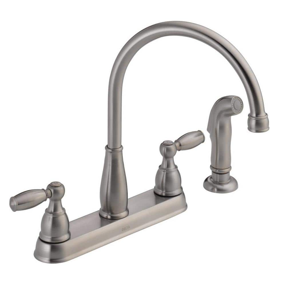 Stainless Delta Standard Kitchen Faucets 21988lf Ss 64 1000 