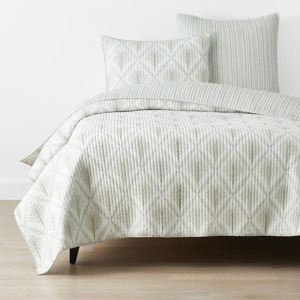 The Company Store Company Cotton Summer Palm Multi Striped Full/Queen Cotton Coverlet