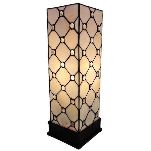 Amora Lighting 18 in. Tiffany Style Jeweled Table Lamp