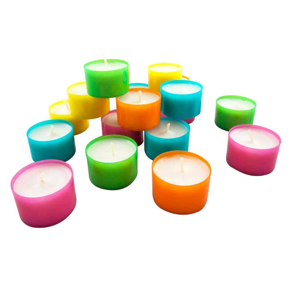 96-Pack Multicolor Palm Wax Scented Tealight Candles