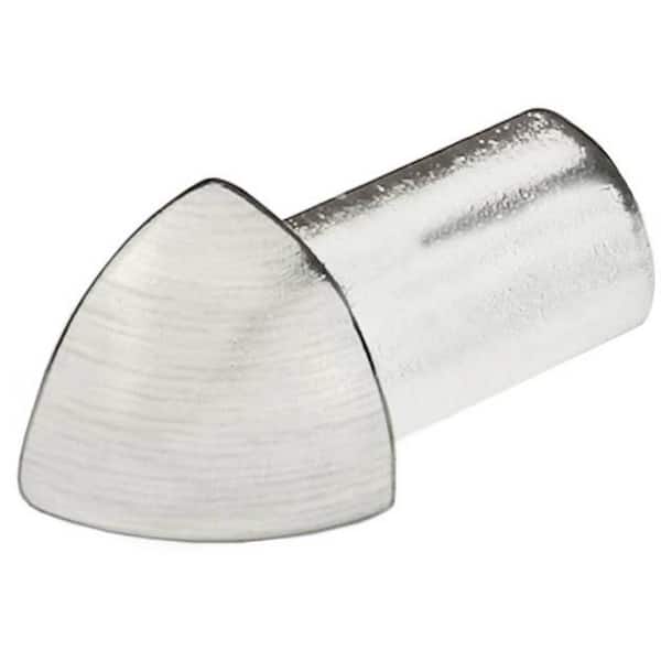 DURAL Durondell 7/16 in. Round Edge Ext Crnr Brushed Stainless Steel Molding and Transition Trim
