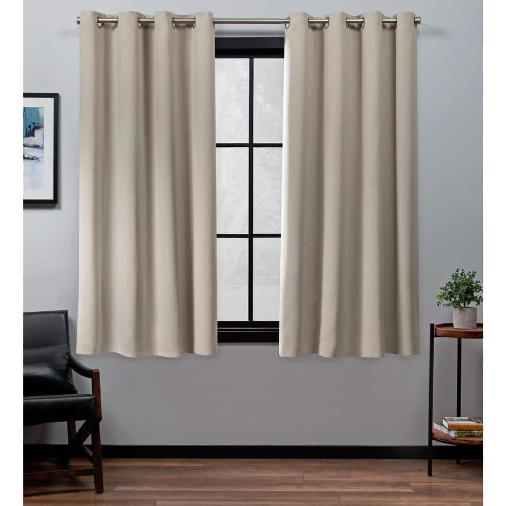 Vintage Linen 63" Total Blackout Grommet Curtain Panels
