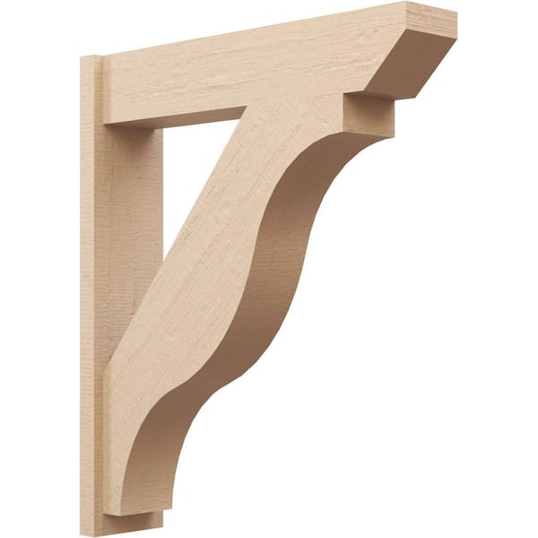 Ekena Millwork 8 in. x 42 in. x 36 in. Funston Slat Rough Cedar Woodgrain Timberthane Polyurethane Outlooker, Primed Tan