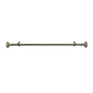 Buono II Othello 28 in. - 48 in. Adjustable 3/4 in. Single Curtain Rod in Pewter Othello Finials