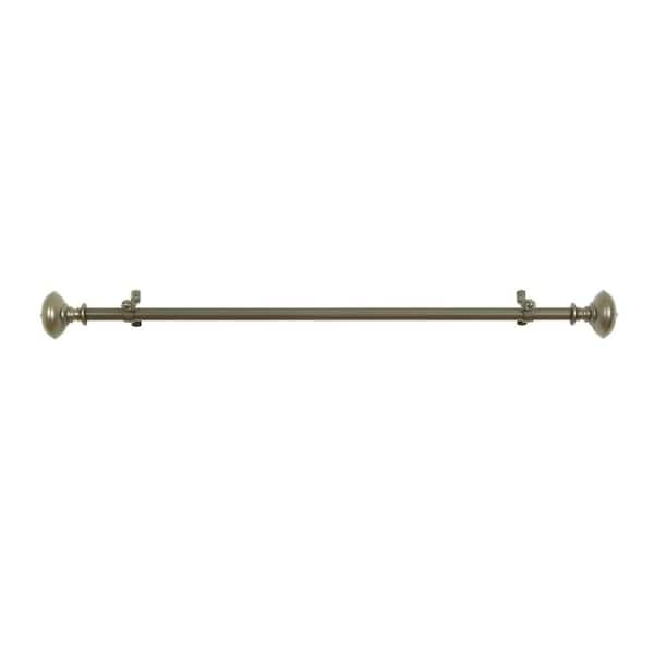 Buono II Othello 48 in. - 86 in. Adjustable 3/4 in. Single Curtain Rod in Pewter Othello Finials