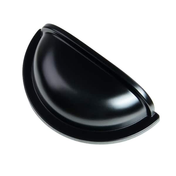 3 in. (76 mm) Center-to-Center Flat Black Traditional Bin Cup Drawer Pull (10-Pack)