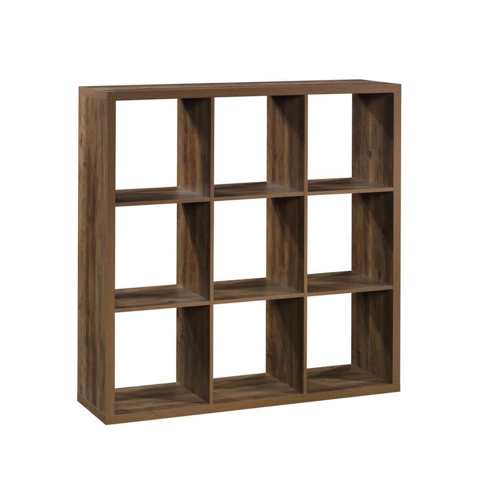 43.819" 9 Cube Organizer Storage Cube Rural Pine - Sauder: Laminated MDF, Adjustable Shelves