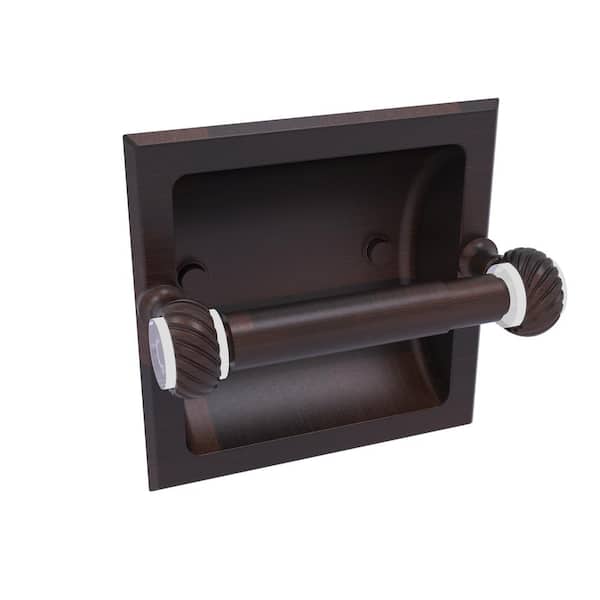 Allied Brass Pacific Grove Collection Recessed Toilet Paper Holder with Twisted Accents in Venetian Bronze