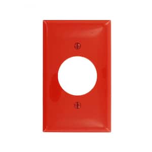 1-Gang 1 Single Receptacle, Standard Size Nylon Wall Plate - Red